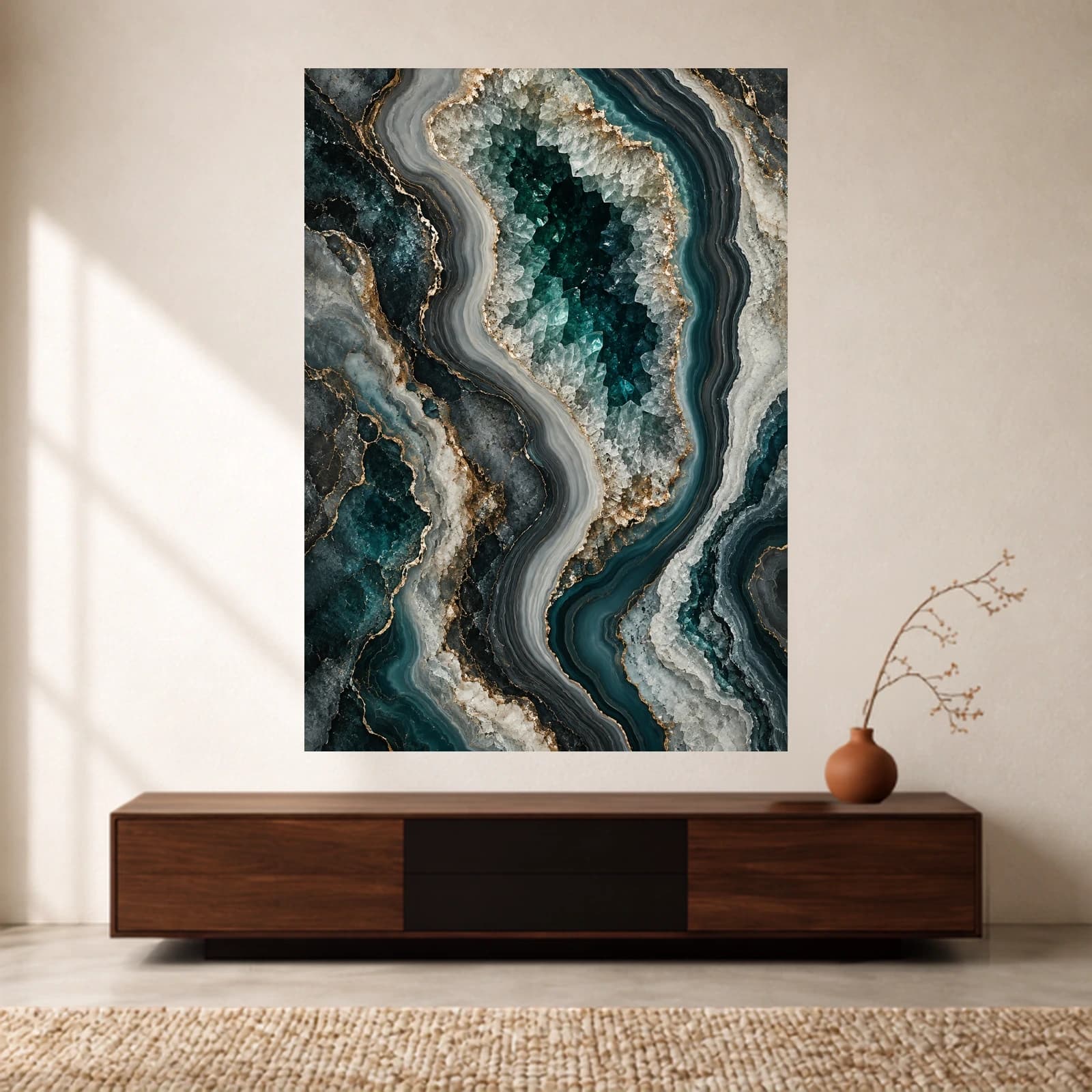 Emerald Geode paper print