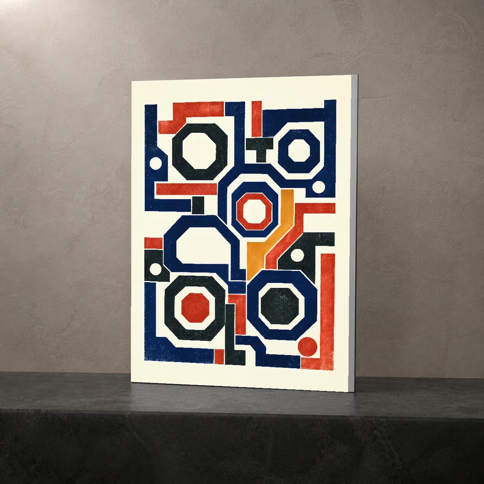 Indigo Lattice metal print