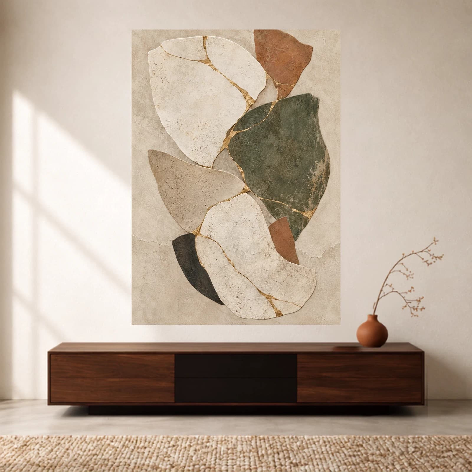 Kintsugi Stone paper print