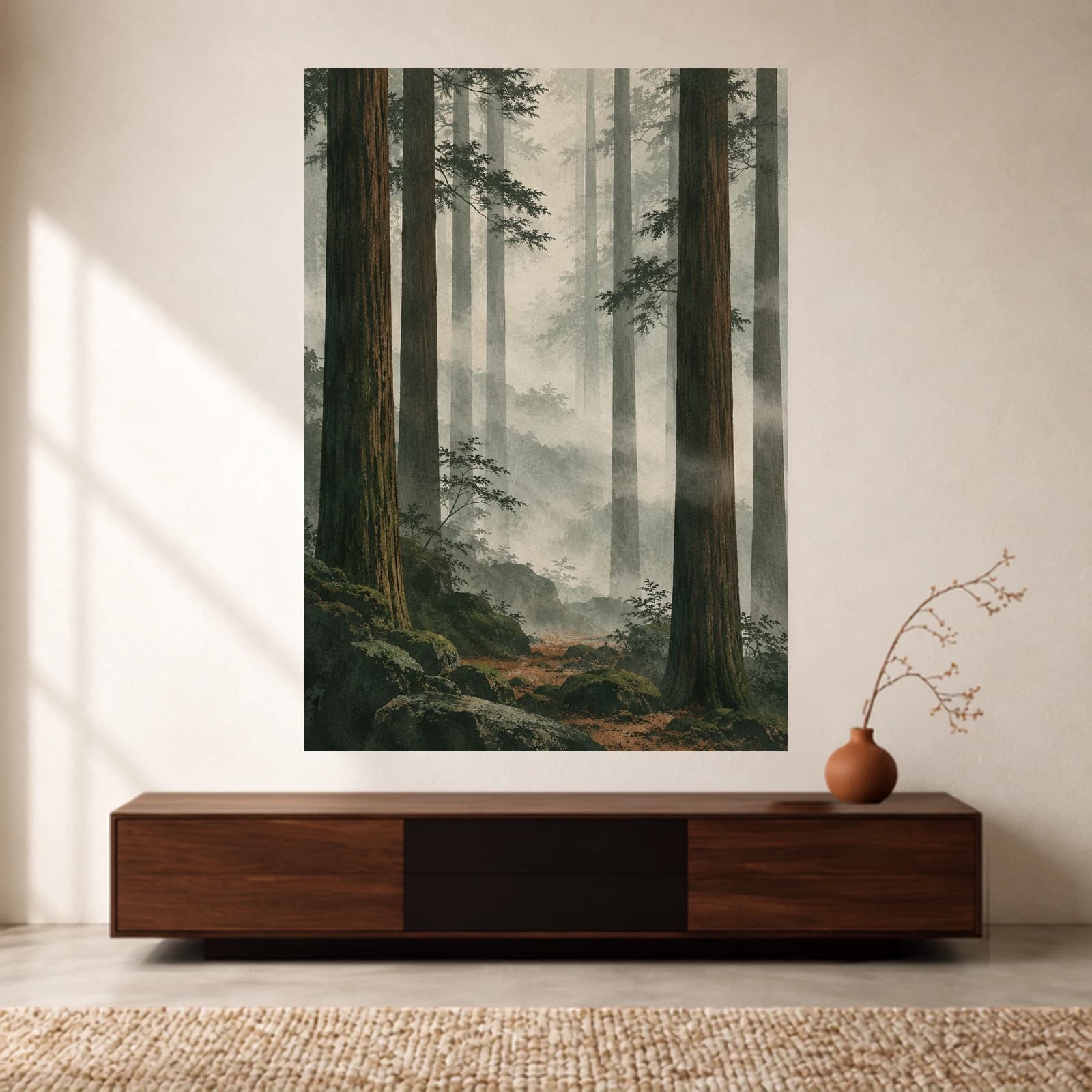 Misty Cedar Grove paper print