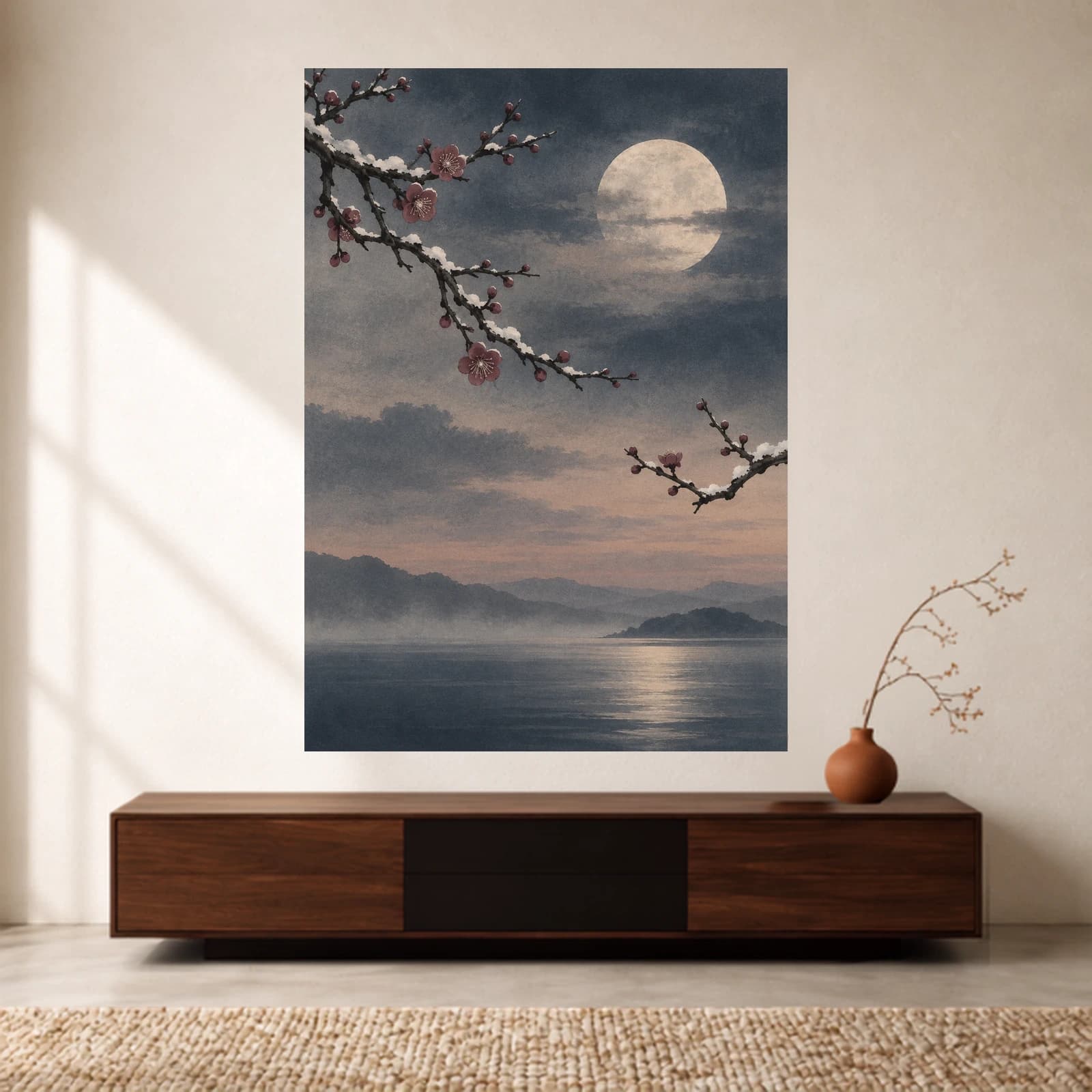 Moonlit Plum Blossom paper print