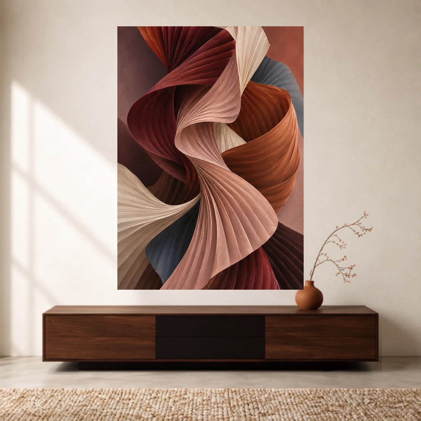 Pleated Ribbons paper print