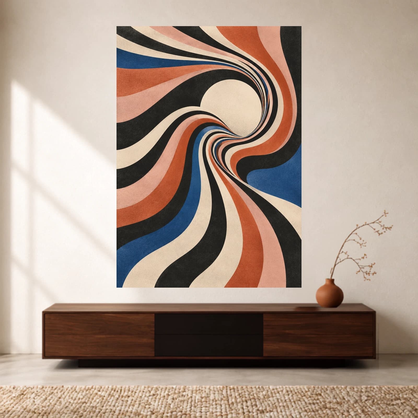 Retro Sun Vortex paper print