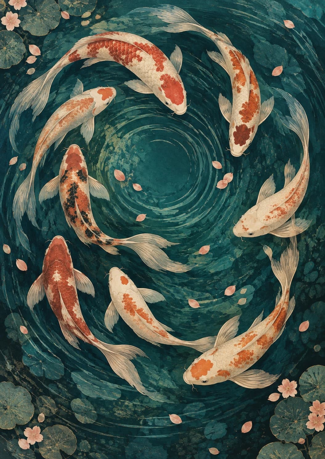 Spiraling Koi