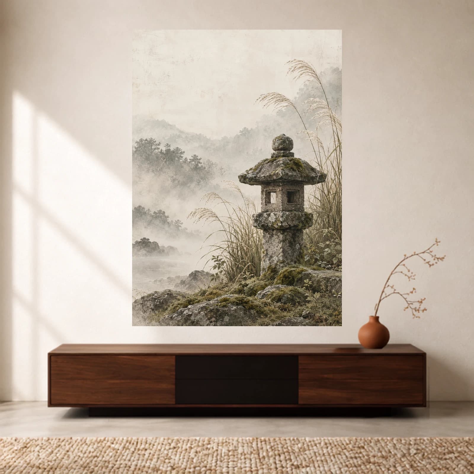Stone Lantern Garden paper print