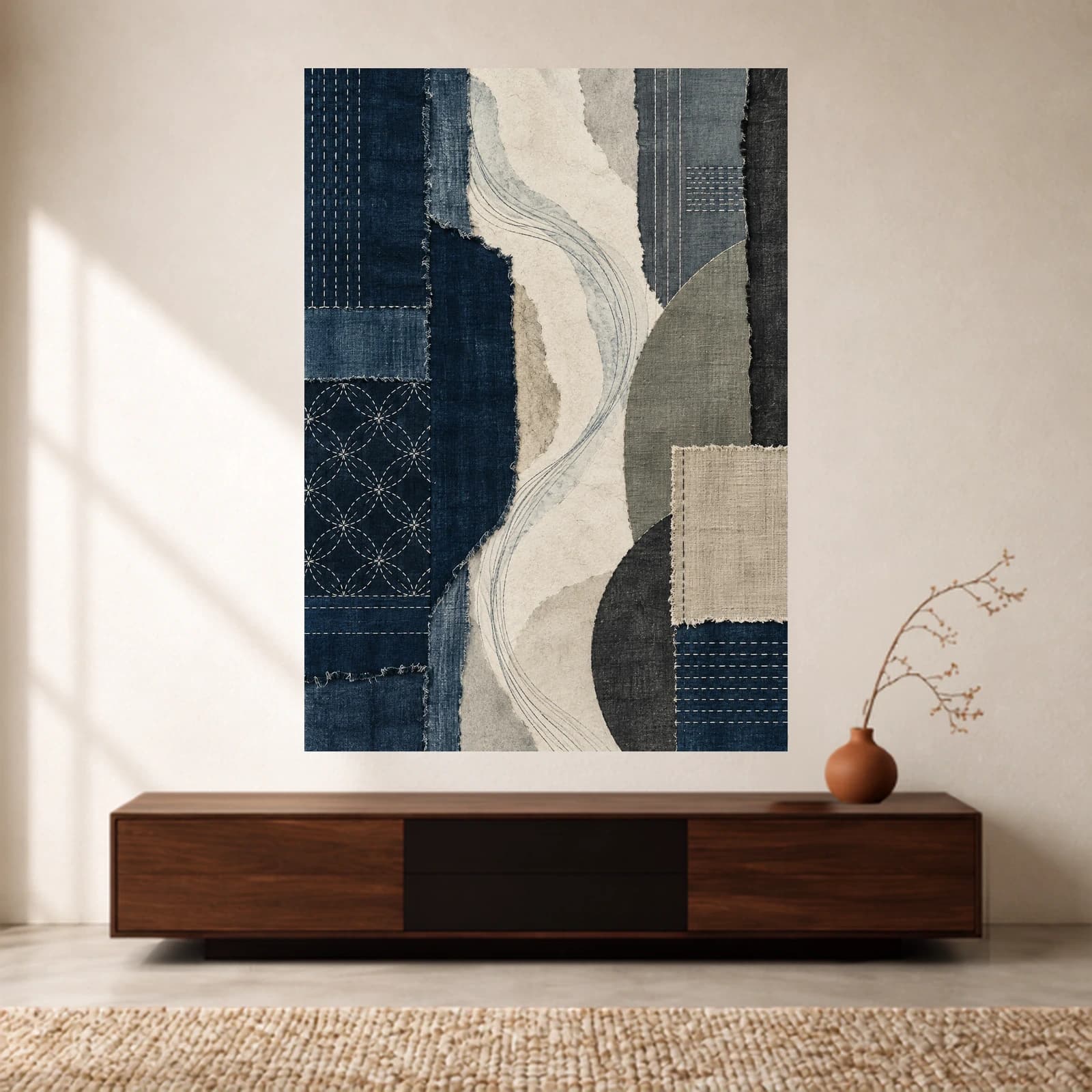 Wabi-Sabi Indigo paper print