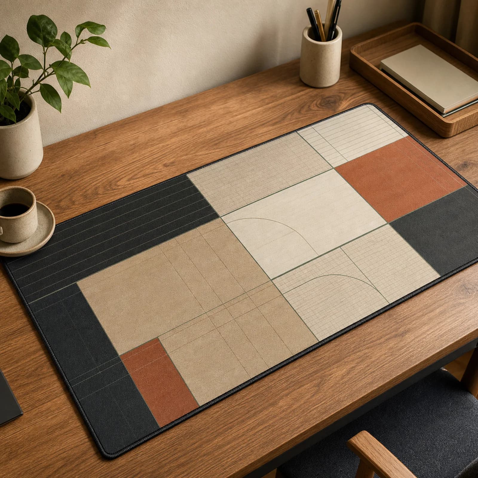 Coffee Grid Desk Mat