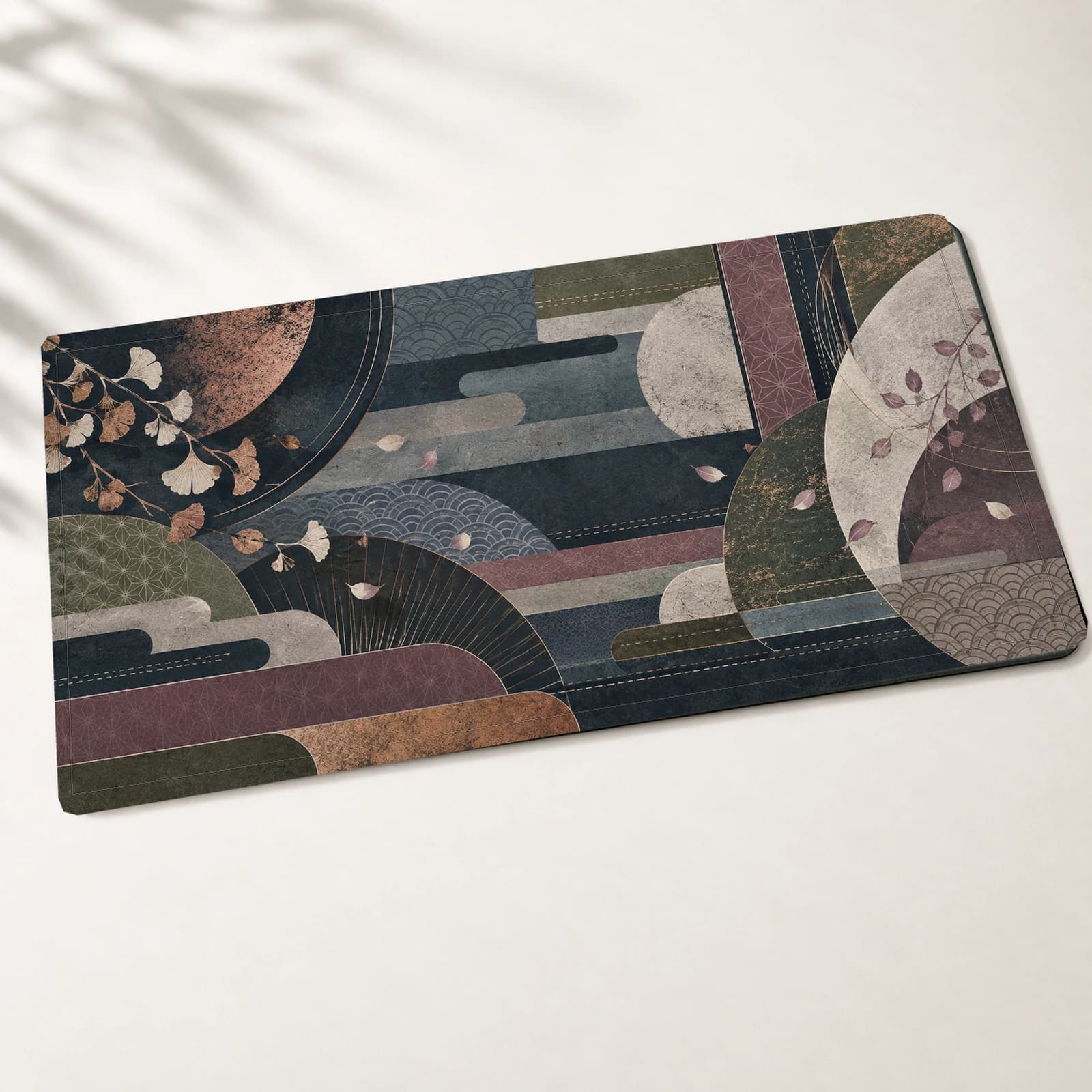 Moonlit Fan Collage Desk Mat