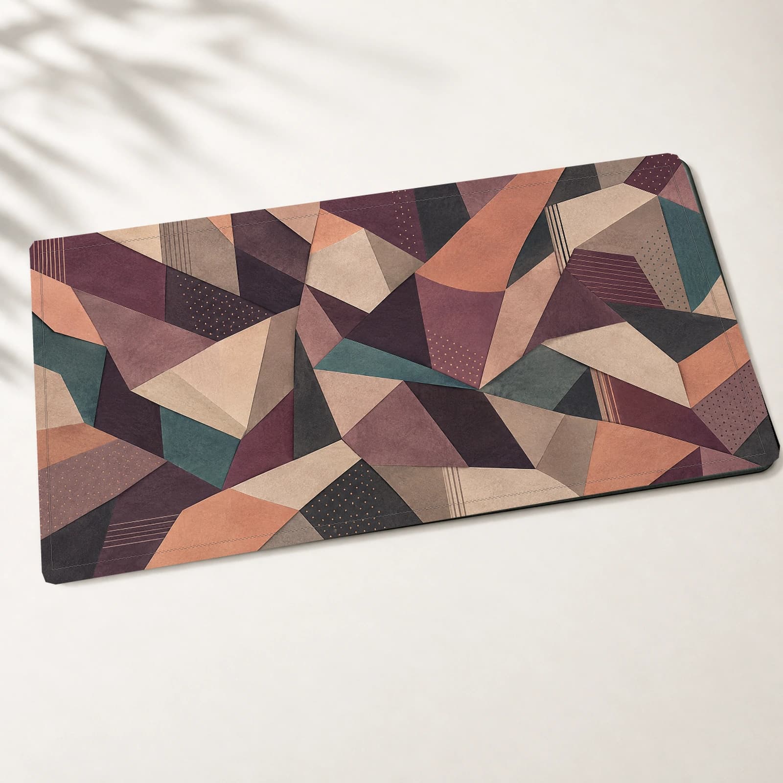 Earthtone Facets Desk Mat