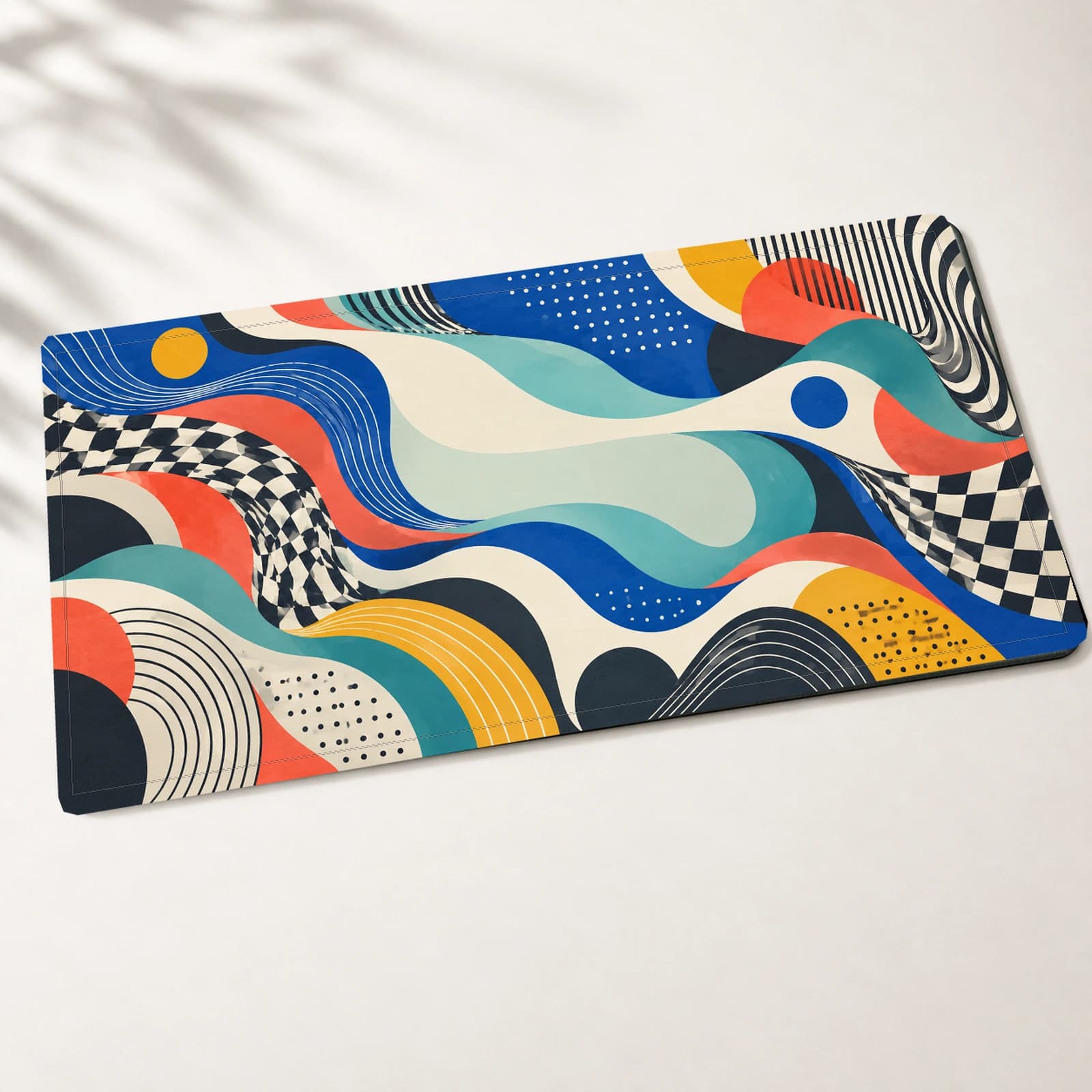 Op-Art Waves Desk Mat