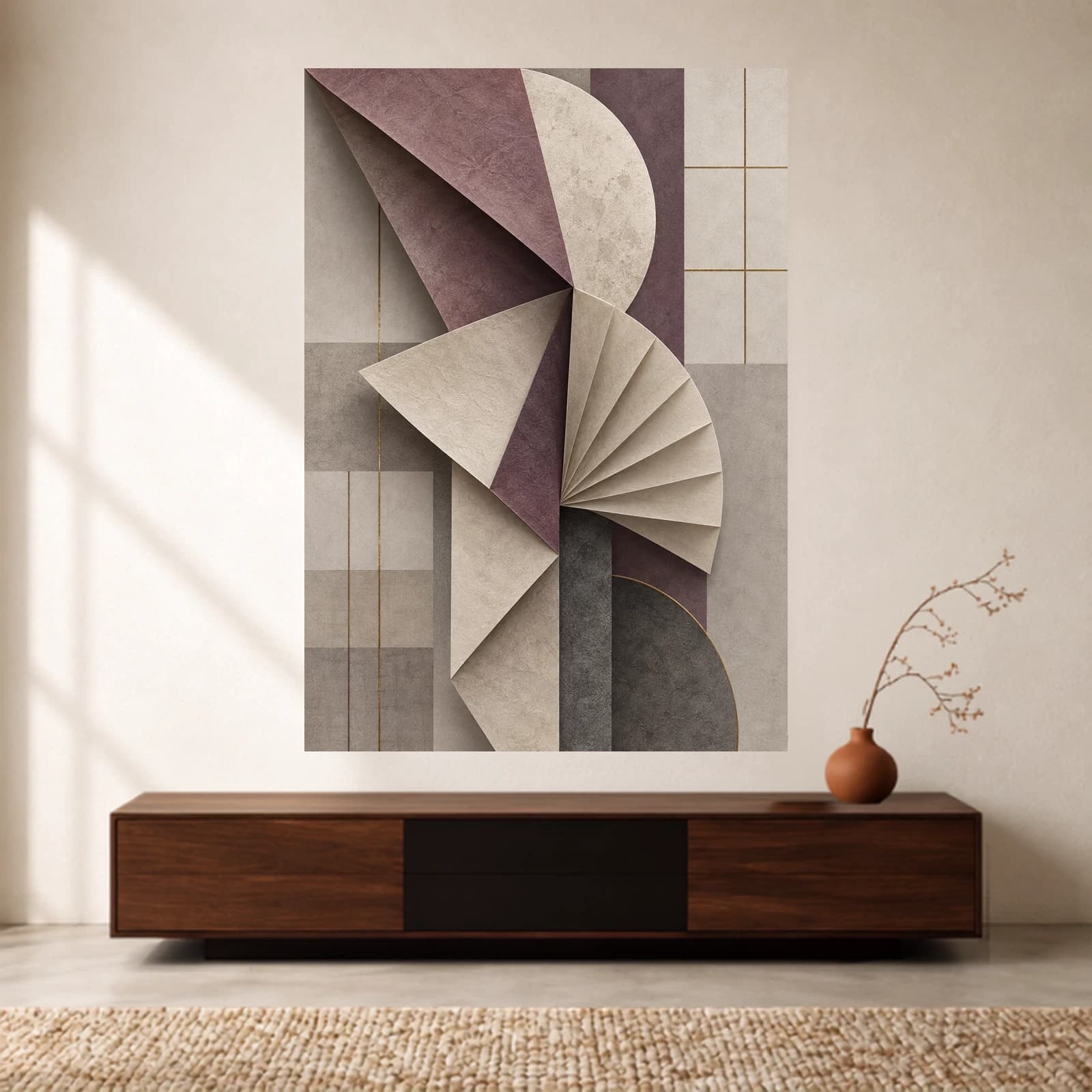 Folded Paper Geometry paper print