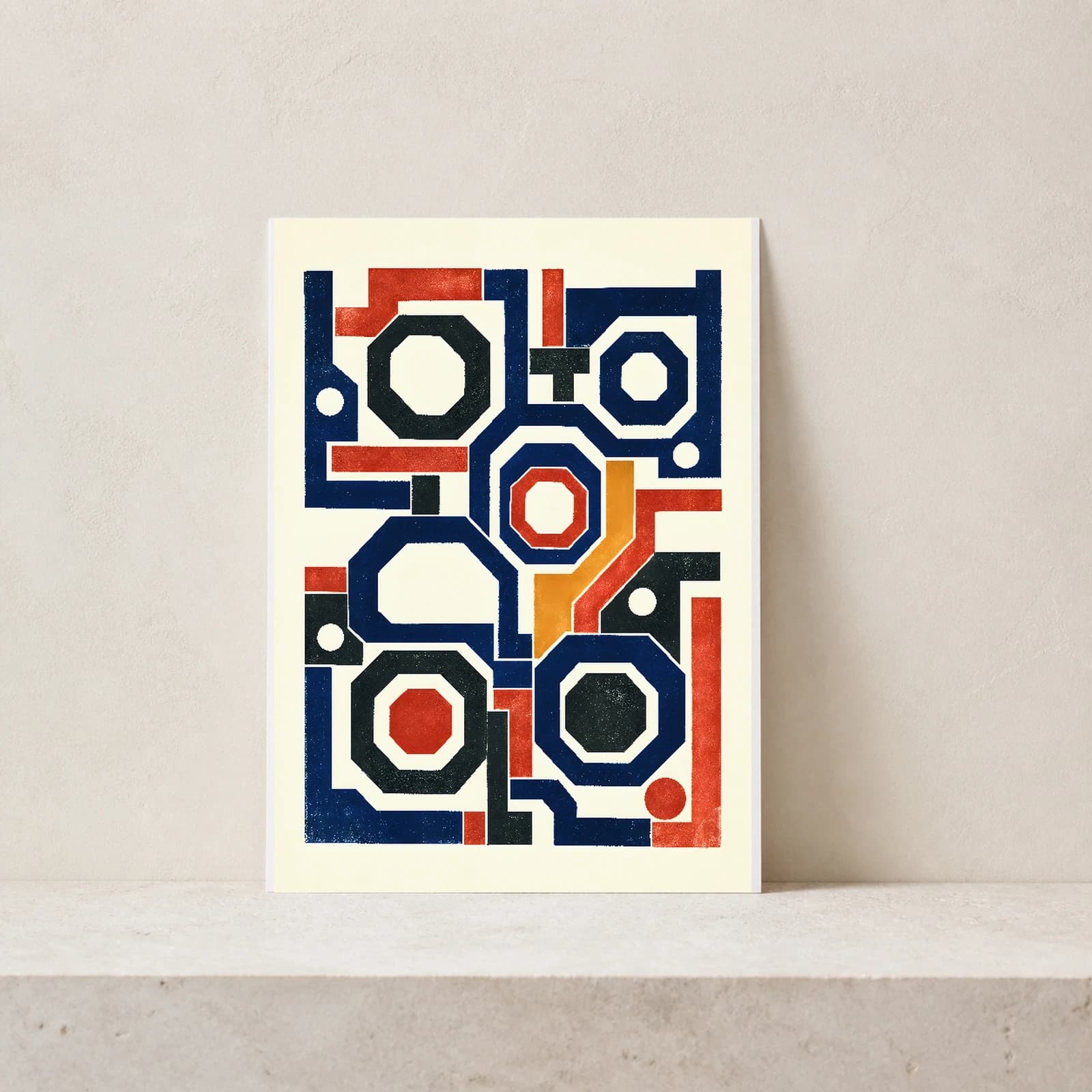 Indigo Lattice paper print