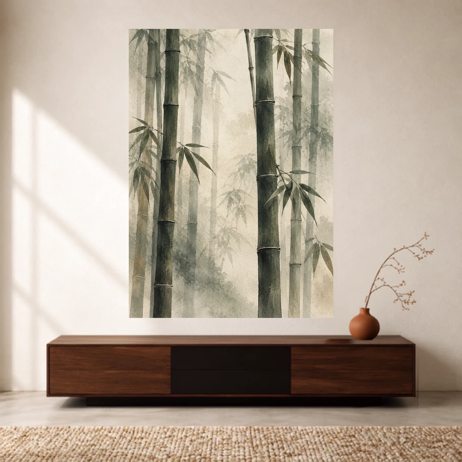Misty Bamboo Grove paper print