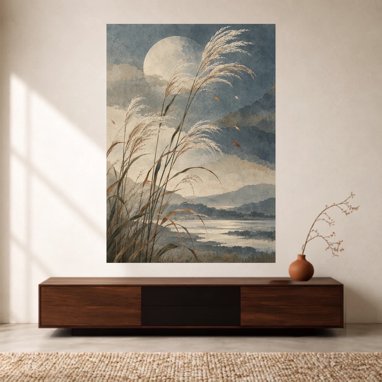 Moonlit Silvergrass paper print