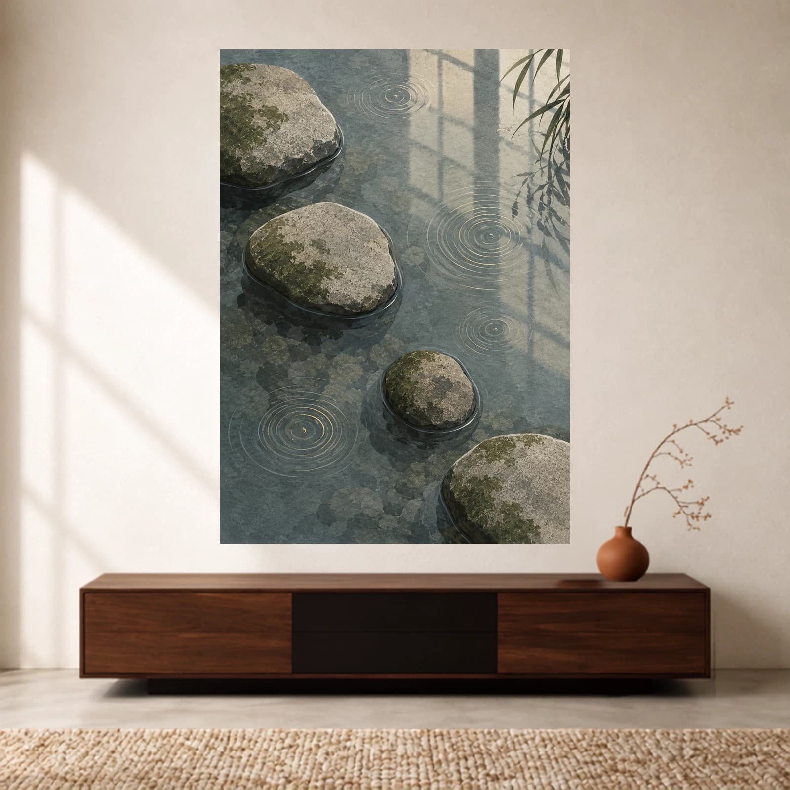 Mossy Stepping Stones paper print