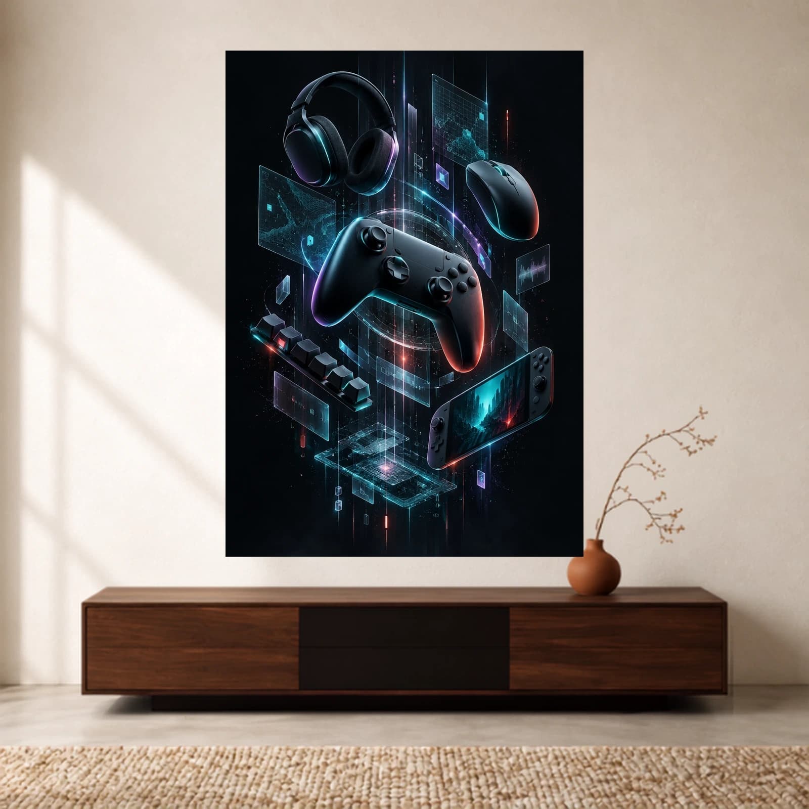 Neon Gaming Orbit paper print
