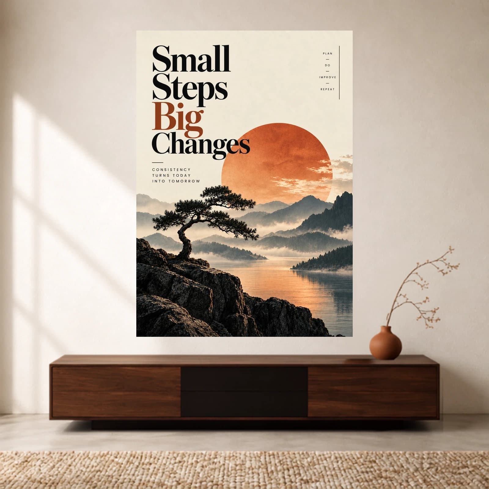 Small Steps Sunrise paper print