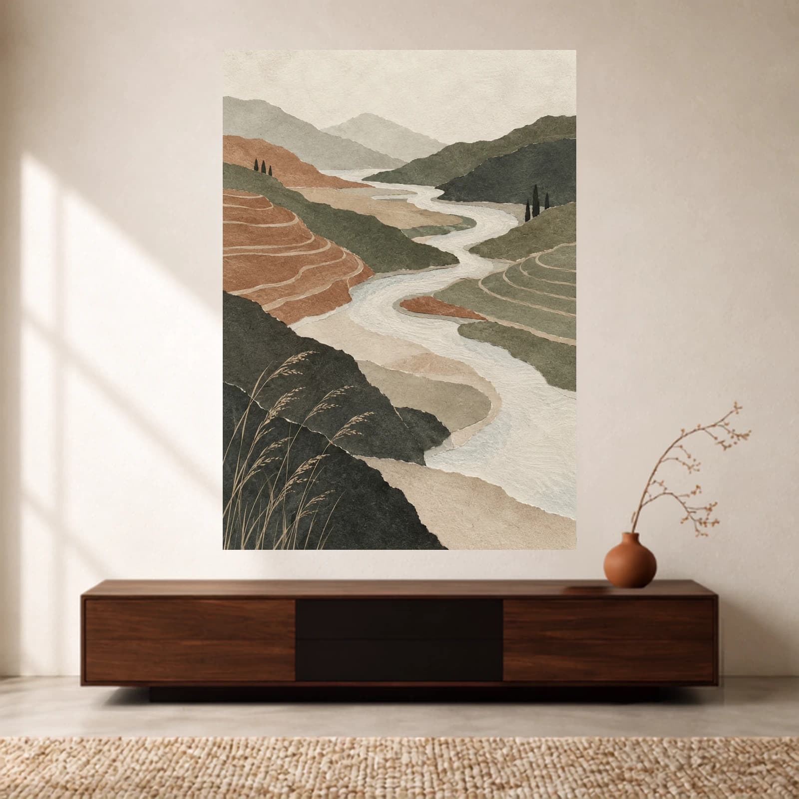 Terraced River Valley paper print