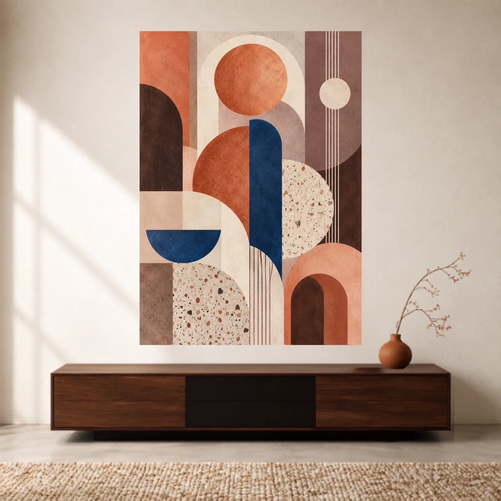 Terracotta Geometry paper print