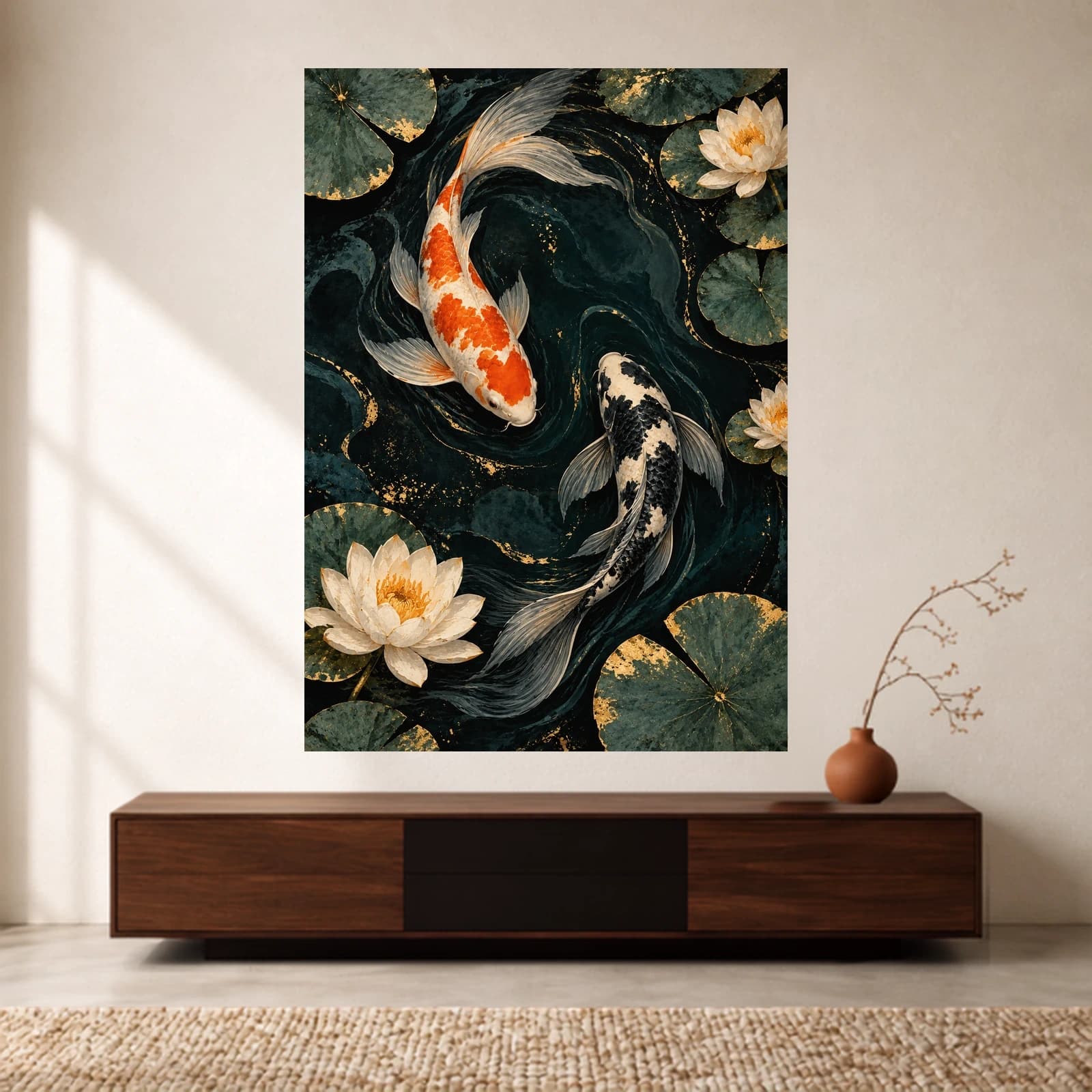 Yin-Yang Koi paper print