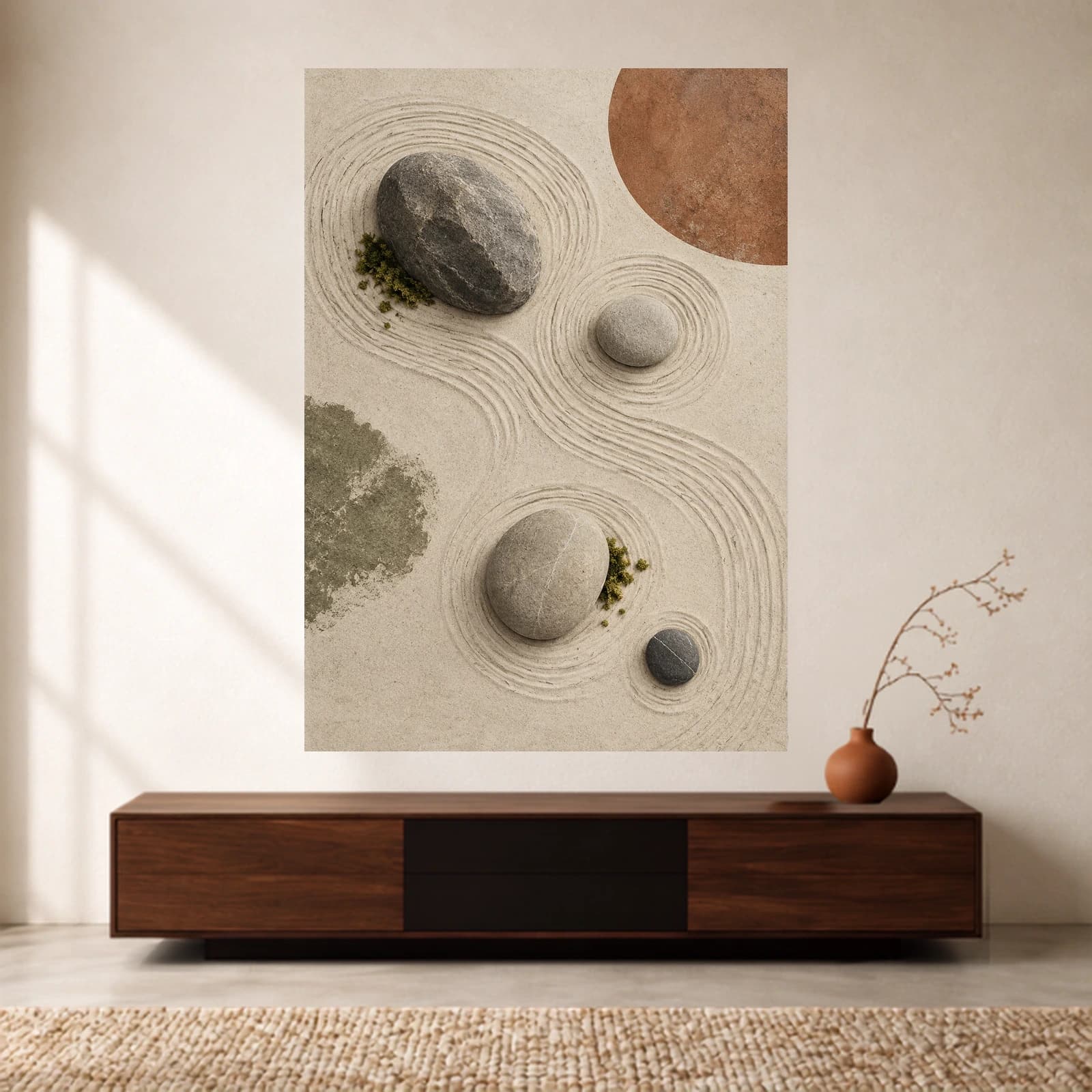 Zen Garden Curves paper print